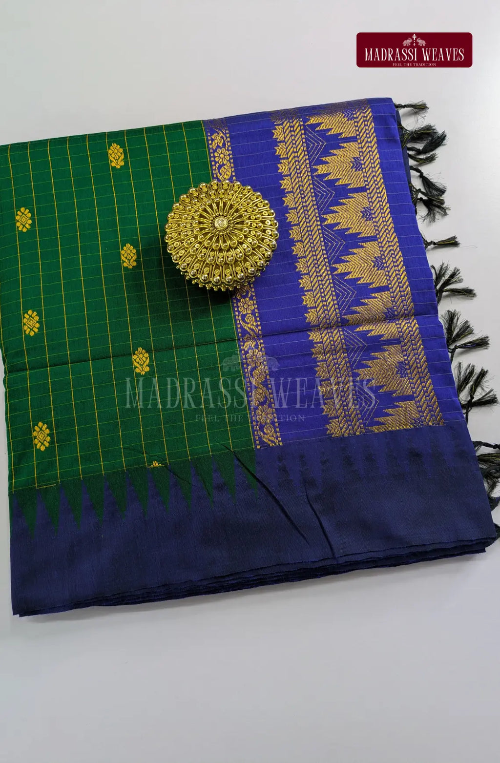Premium Kalyani Gadwal Kattam Butta  Sarees - Green