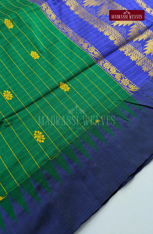 Premium Kalyani Gadwal Kattam Butta  Sarees - Green