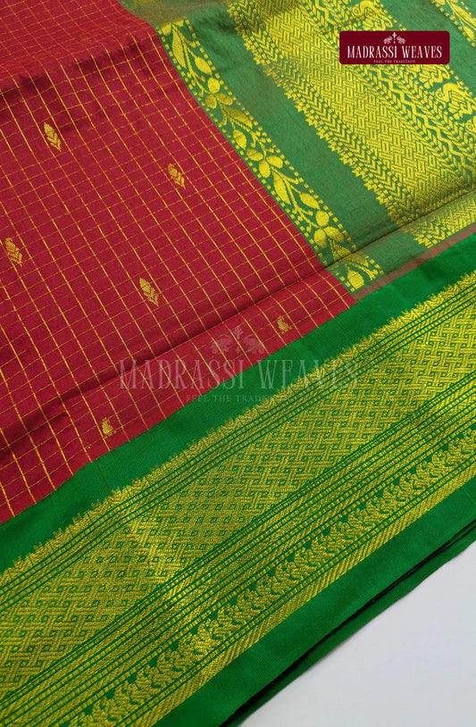 Premium Kalyani Gadwal Kattam Butta  Sarees - Maroon