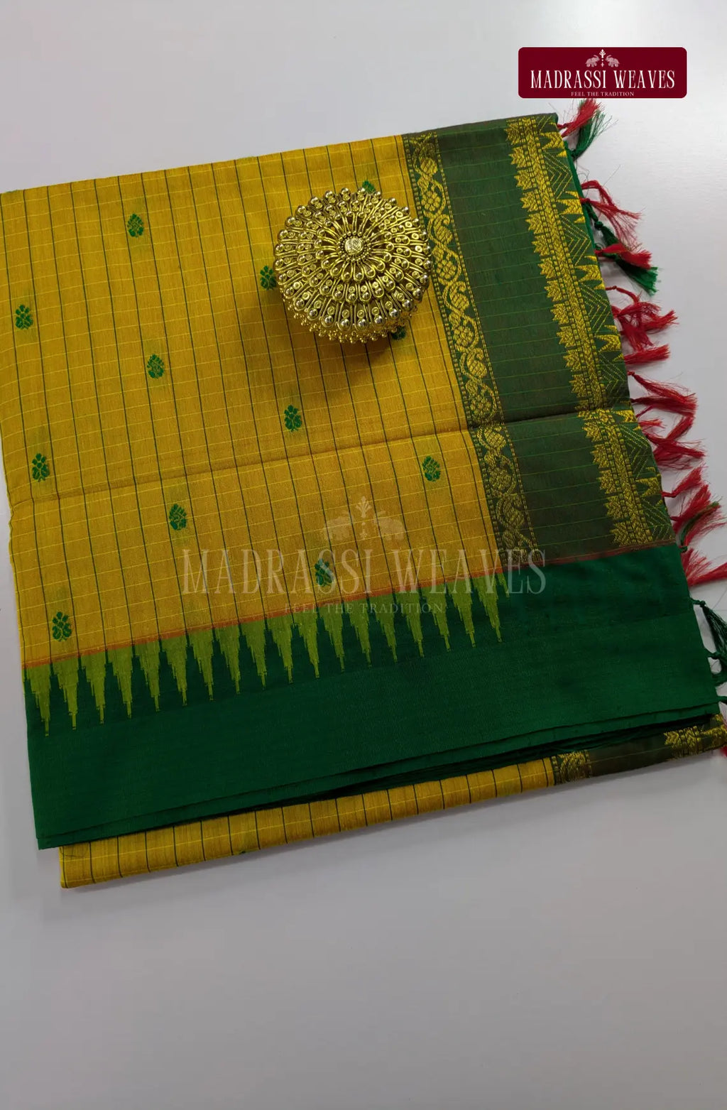 Premium Kalyani Gadwal Kattam Butta  Sarees - Mustard