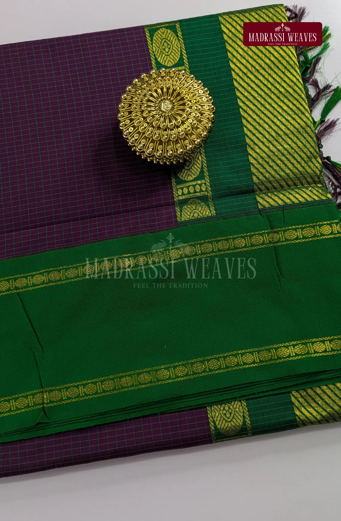 Premium Kalyani Gadwal Kattam Sarees - Jamoon Fruit
