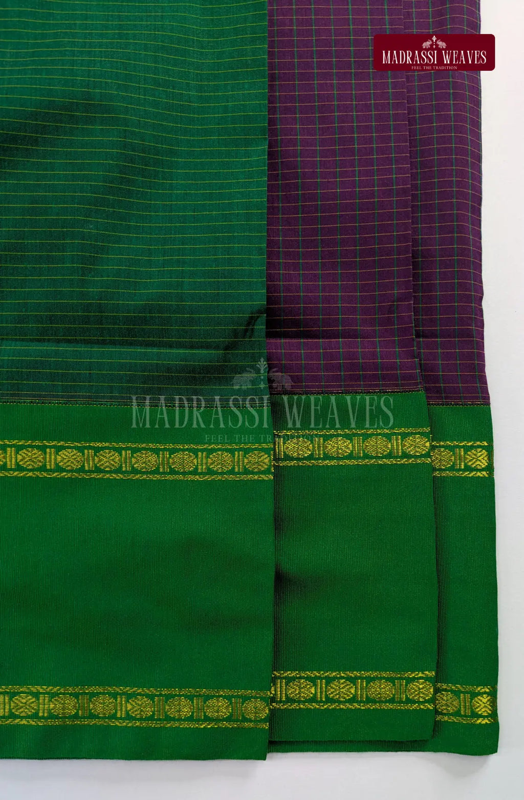 Premium Kalyani Gadwal Kattam Sarees - Jamoon Fruit
