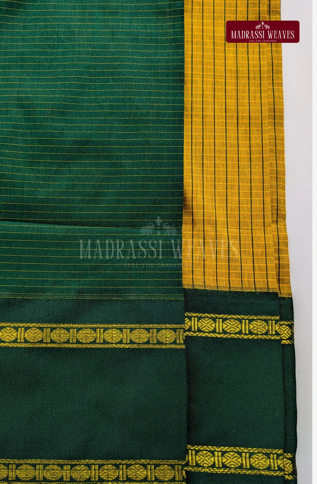 Premium Kalyani Gadwal Kattam Sarees - Mustard