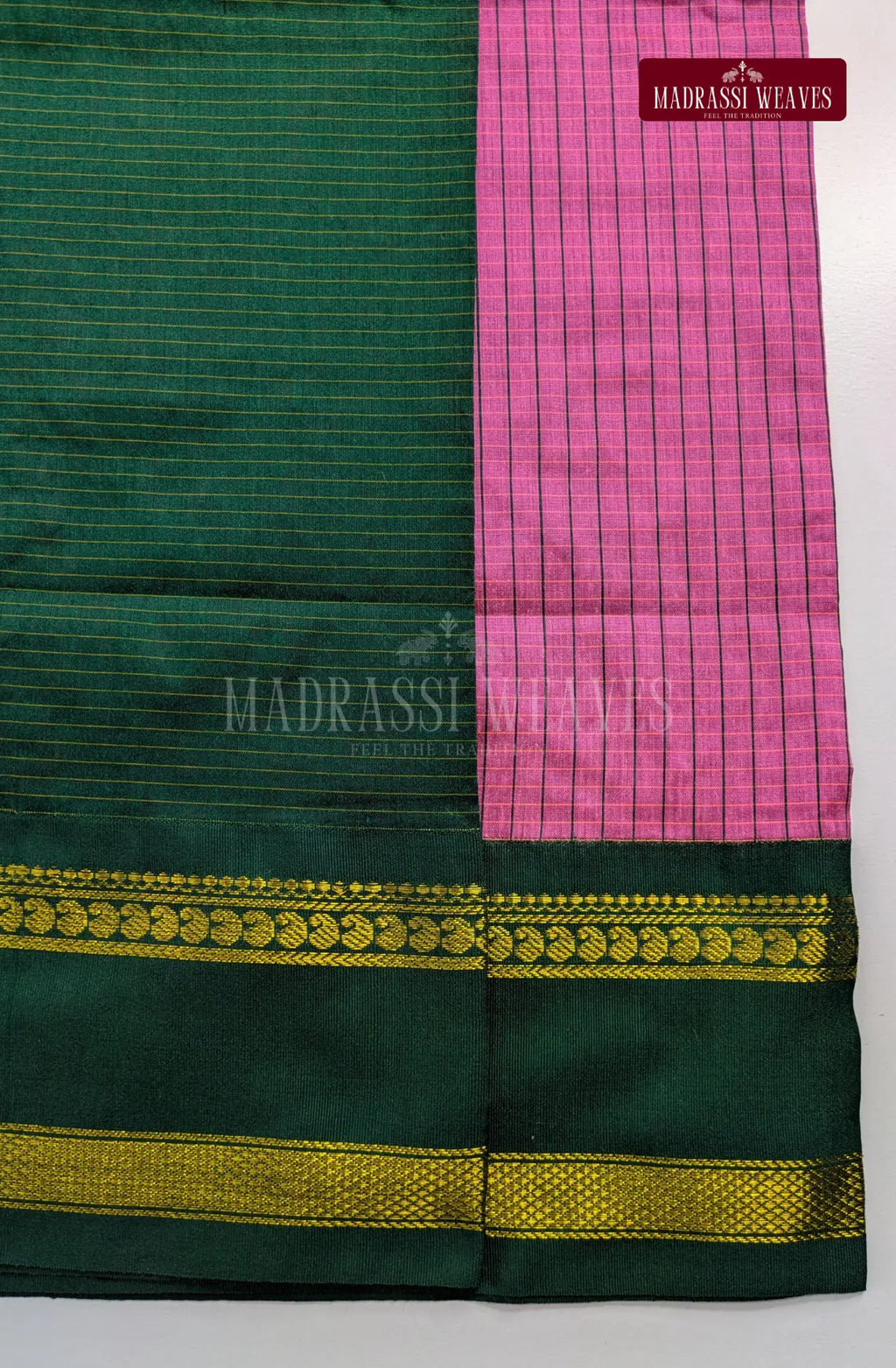 Premium Kalyani Gadwal Kattam Sarees - Pink
