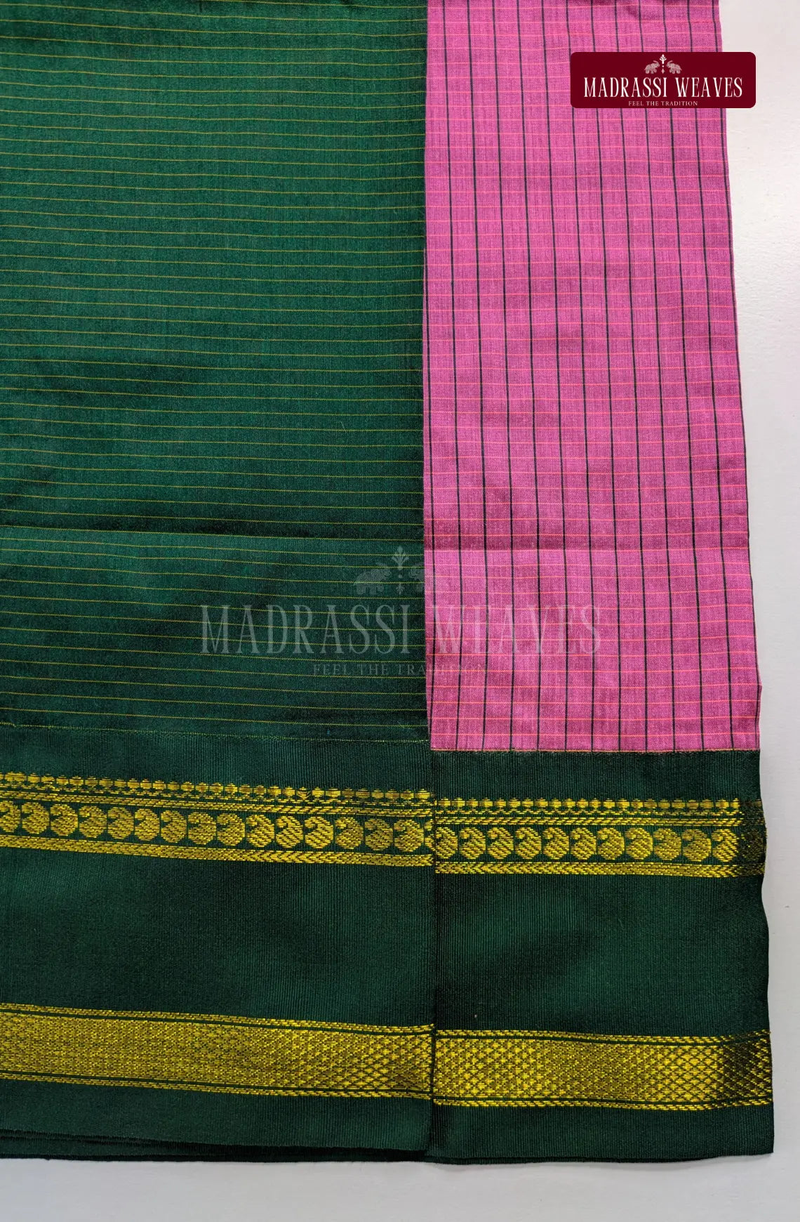 Premium Kalyani Gadwal Kattam Sarees - Pink