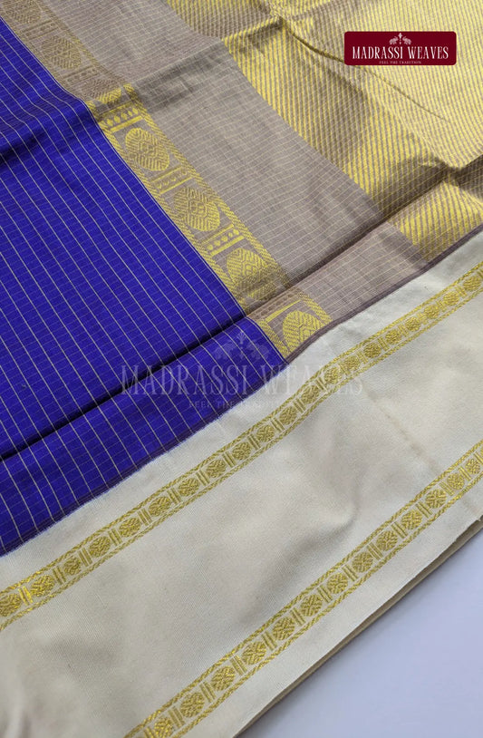 Premium Kalyani Gadwal Kattam Sarees - Violet