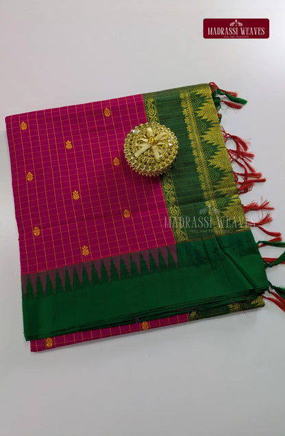 Premium Kalyani Kattam Thread Butta Sarees - Rose