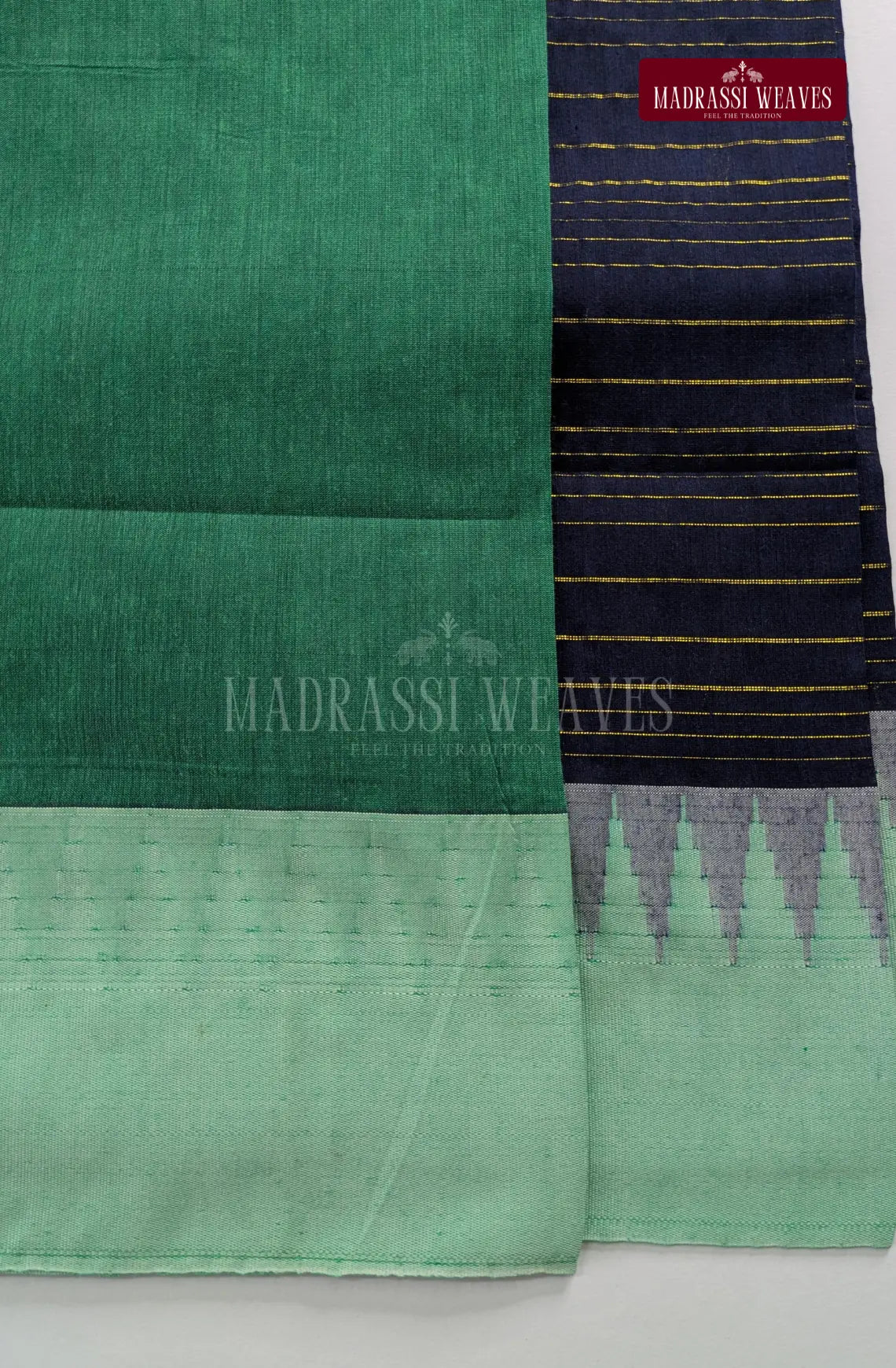 Premium Kalyani Korvai Tower Butta Sarees - Black