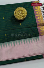 Premium Kalyani Korvai Tower Butta Sarees - Green