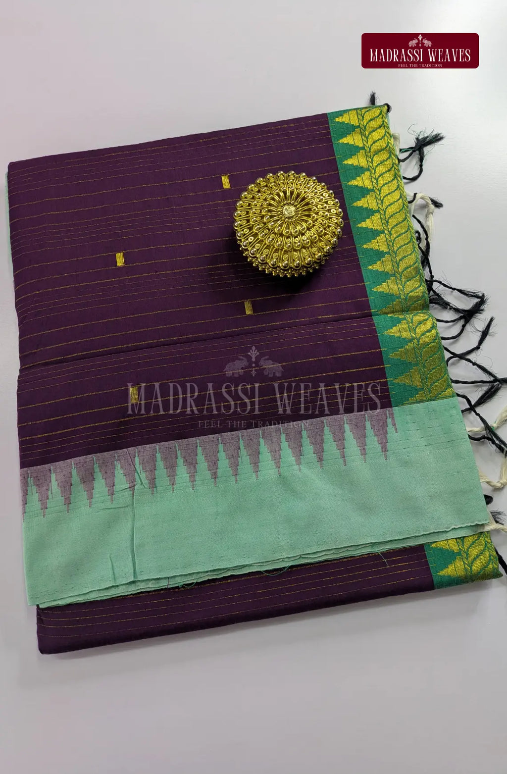 Premium Kalyani Korvai Tower Butta Sarees - Jamoon Fruit