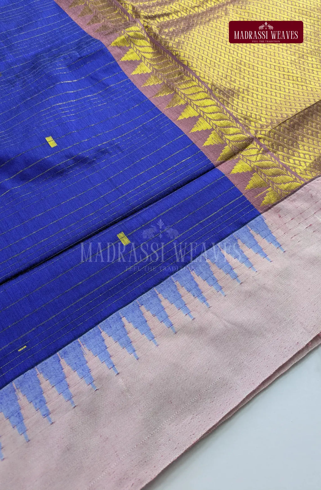 Premium Kalyani Korvai Tower Butta Sarees - Violet