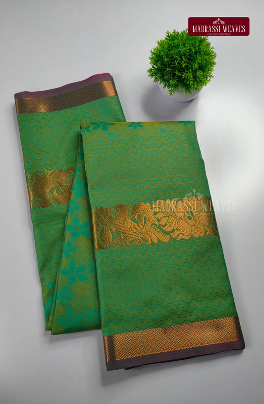 Premium Party Wear Gift Saree - Grass Green