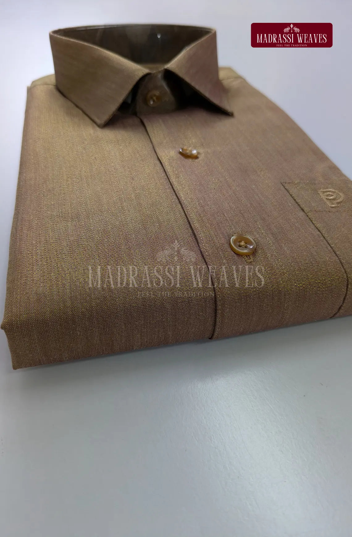 Premium Shiny Cotton Tissue Dhoti Set - Chocky Brown