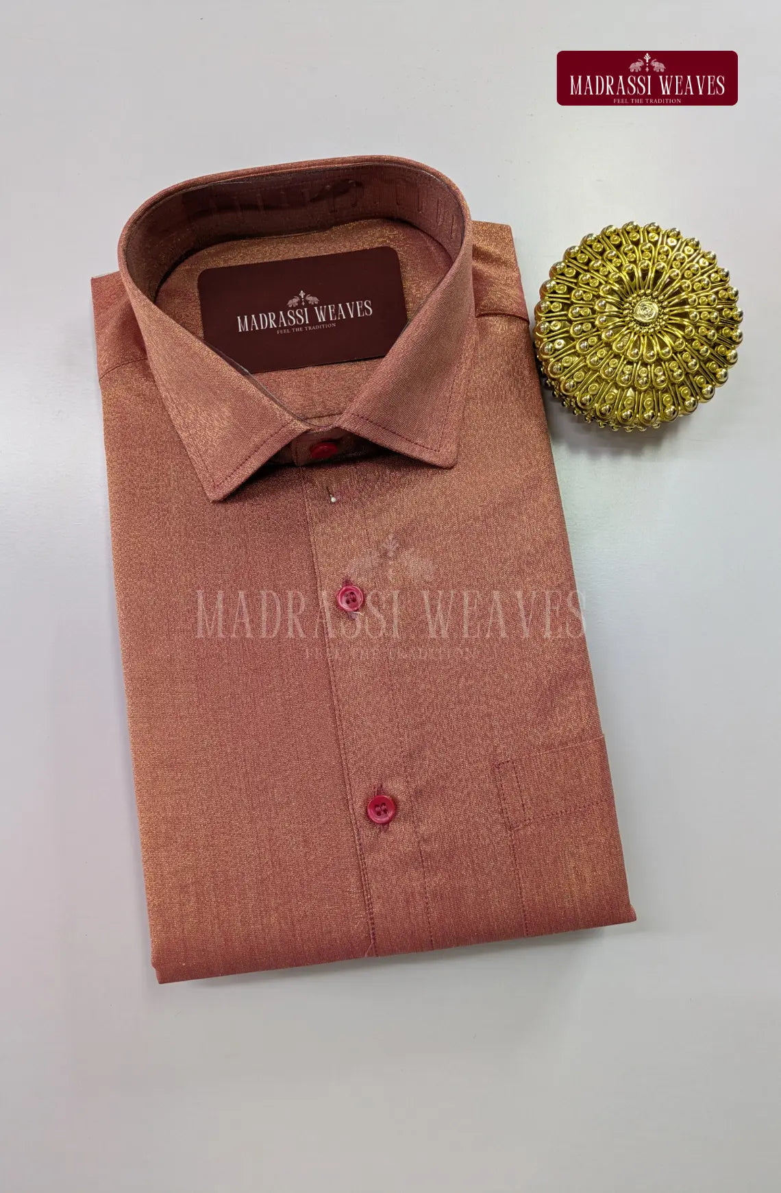 Premium Shiny Cotton Tissue Dhoti Set - Crimson Red
