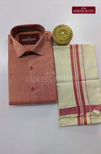 Premium Shiny Cotton Tissue Dhoti Set - Crimson Red