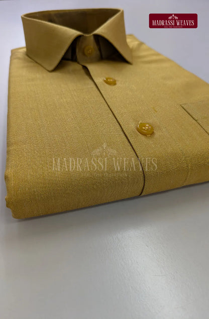 Premium Shiny Cotton Tissue Dhoti Set - Methi Yellow