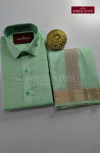 Premium Stripes Men's Dhoti Set - Green