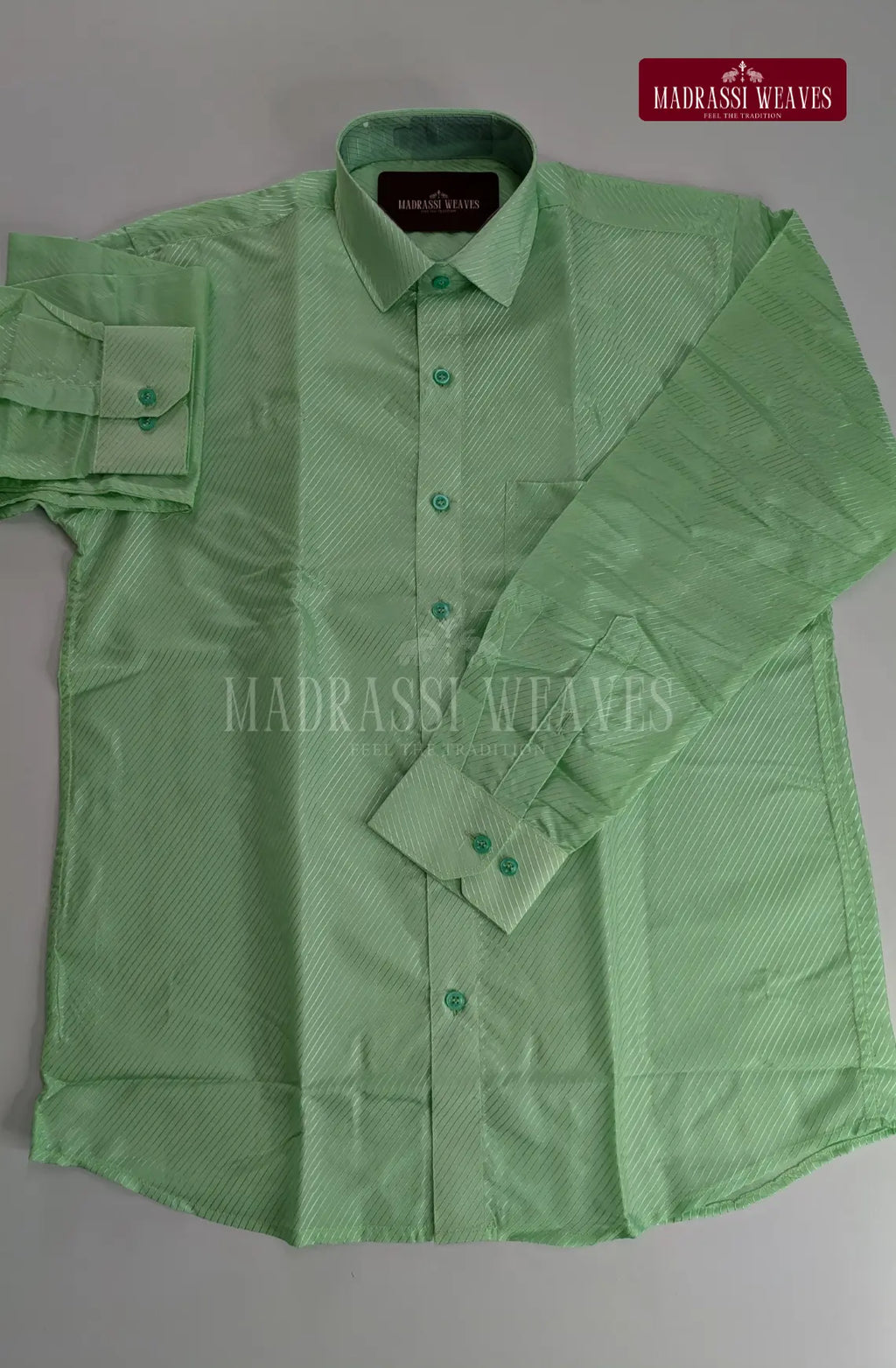Premium Stripes Men's Dhoti Set - Green