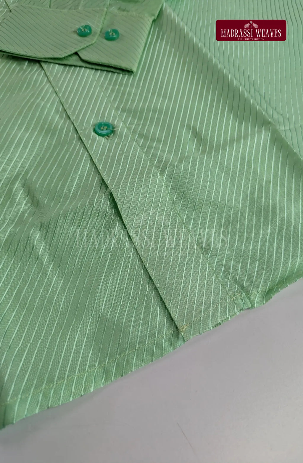 Premium Stripes Men's Dhoti Set - Green