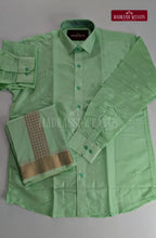 Premium Stripes Men's Dhoti Set - Green