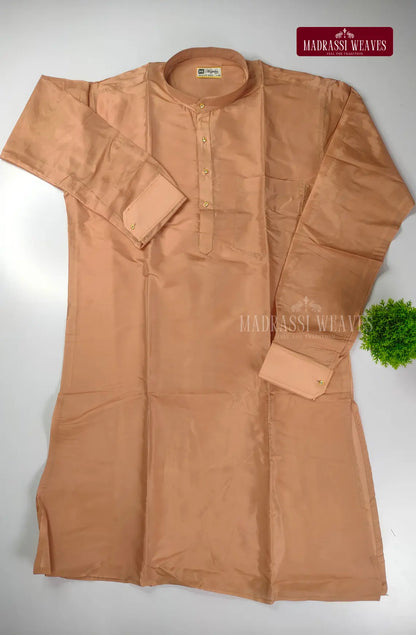 Premium Art Silk Kurta And Dhoti set - Copper