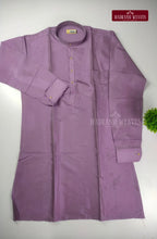 Premium Art Silk Kurta And Dhoti set - Dark Lavender