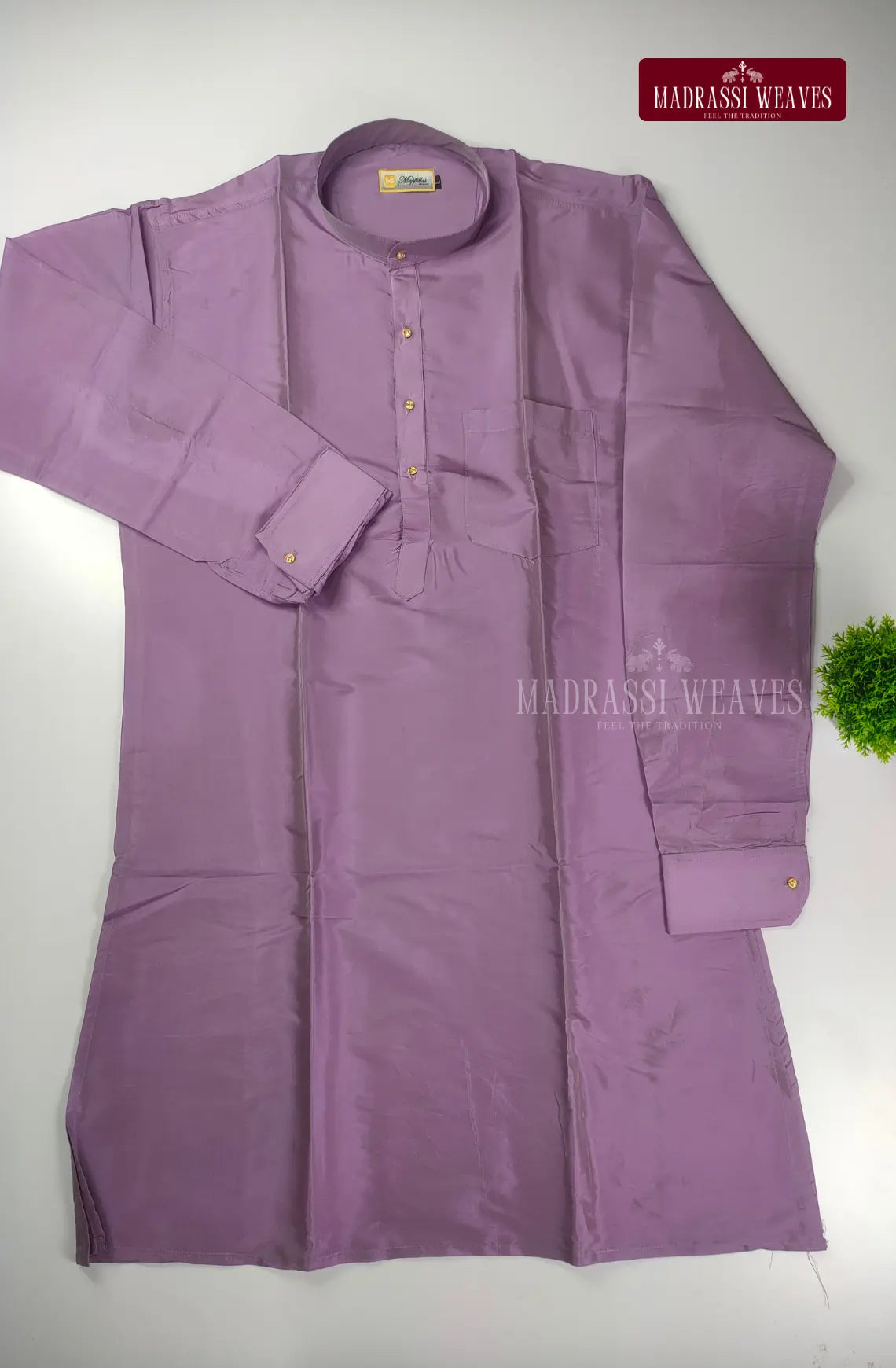 Premium Art Silk Kurta And Dhoti set - Dark Lavender