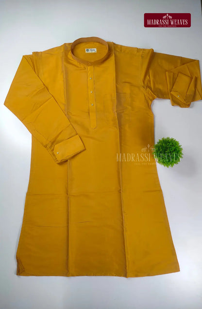 Premium Art Silk Kurta And Dhoti set - Gajal Gold