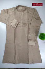 Premium Art Silk Kurta And Dhoti set - Sand Stone