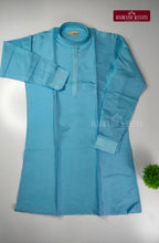 Premium Art Silk Kurta And Dhoti set - Sky Blue
