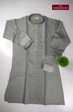 Premium Art Silk Kurta Saree Couple Combo - Steel Grey