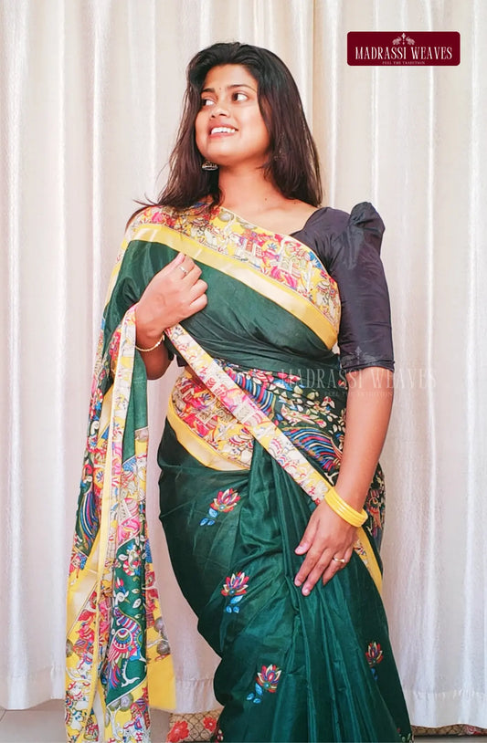 Premium Chirala Cotton Saree - Green