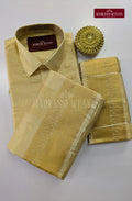 Premium Ethnic Embossed Men's Dhoti Set - Sandalwood