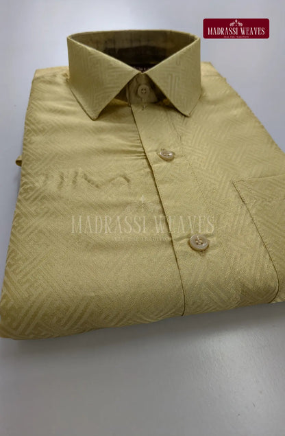 Premium Ethnic Embossed Men's Dhoti Set - Sandalwood