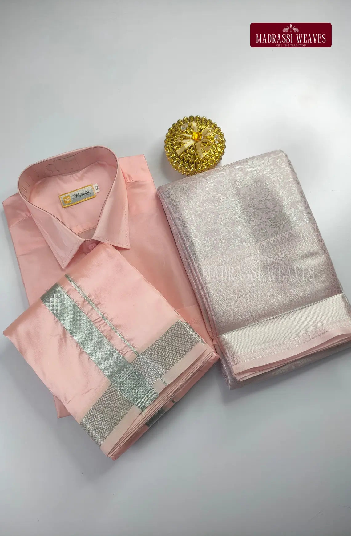 Premium Ethnic Wear Couple Combo Set - Pink
