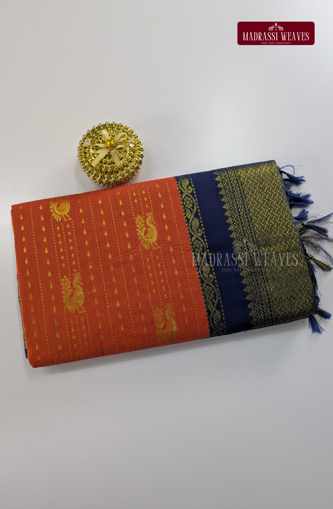 Premium Kalyani Gadwal Saree - Orange
