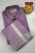Kids Premium Silk Dhoti Set - Dark Lavender