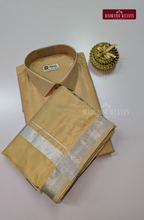 Premium Japan Silk Dhoti Set - Natural Sandal