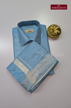 Premium Japan Silk Dhoti Set - Sky Blue