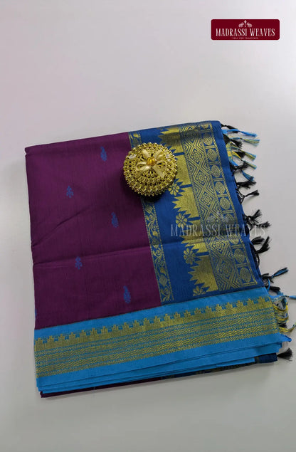 Premium Kalyani Gadwal Cotton Saree - Magenta