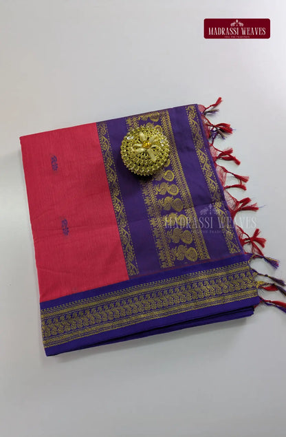 Premium Kalyani Gadwal Cotton Saree - Rose