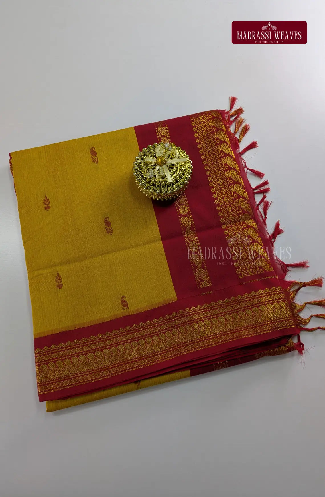 Premium Kalyani Gadwal Cotton Saree - Yellow