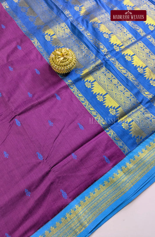 Premium Kalyani Gadwal Cotton Saree - Magenta