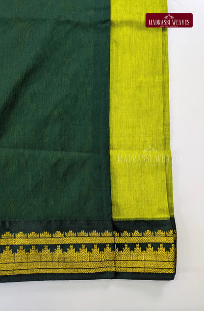 Premium Kalyani Gadwal Cotton Saree - Nature Green