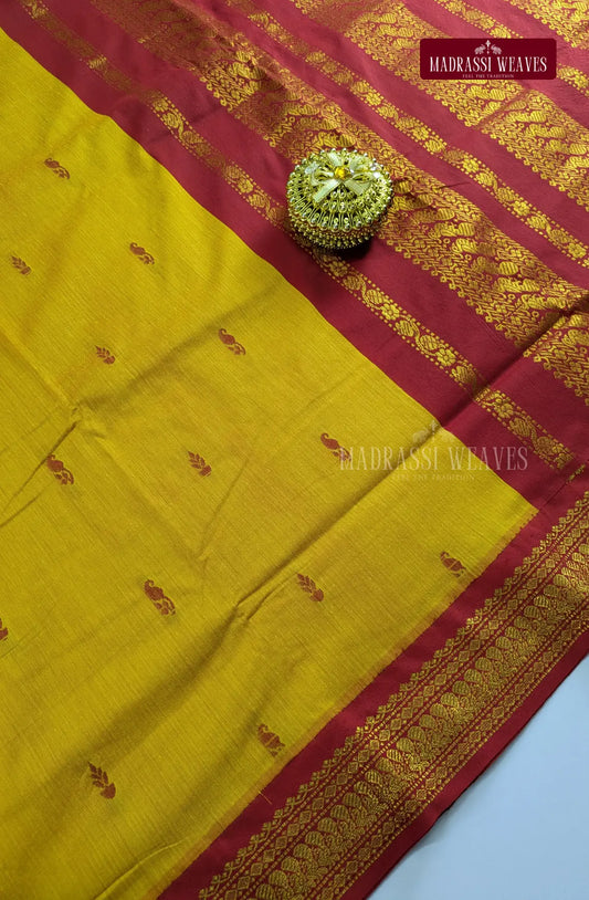 Premium Kalyani Gadwal Cotton Saree - Yellow
