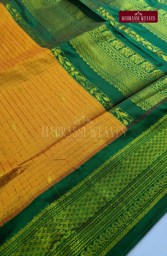 Premium Kalyani Gadwal Kattam Butta  Sarees - Mustard