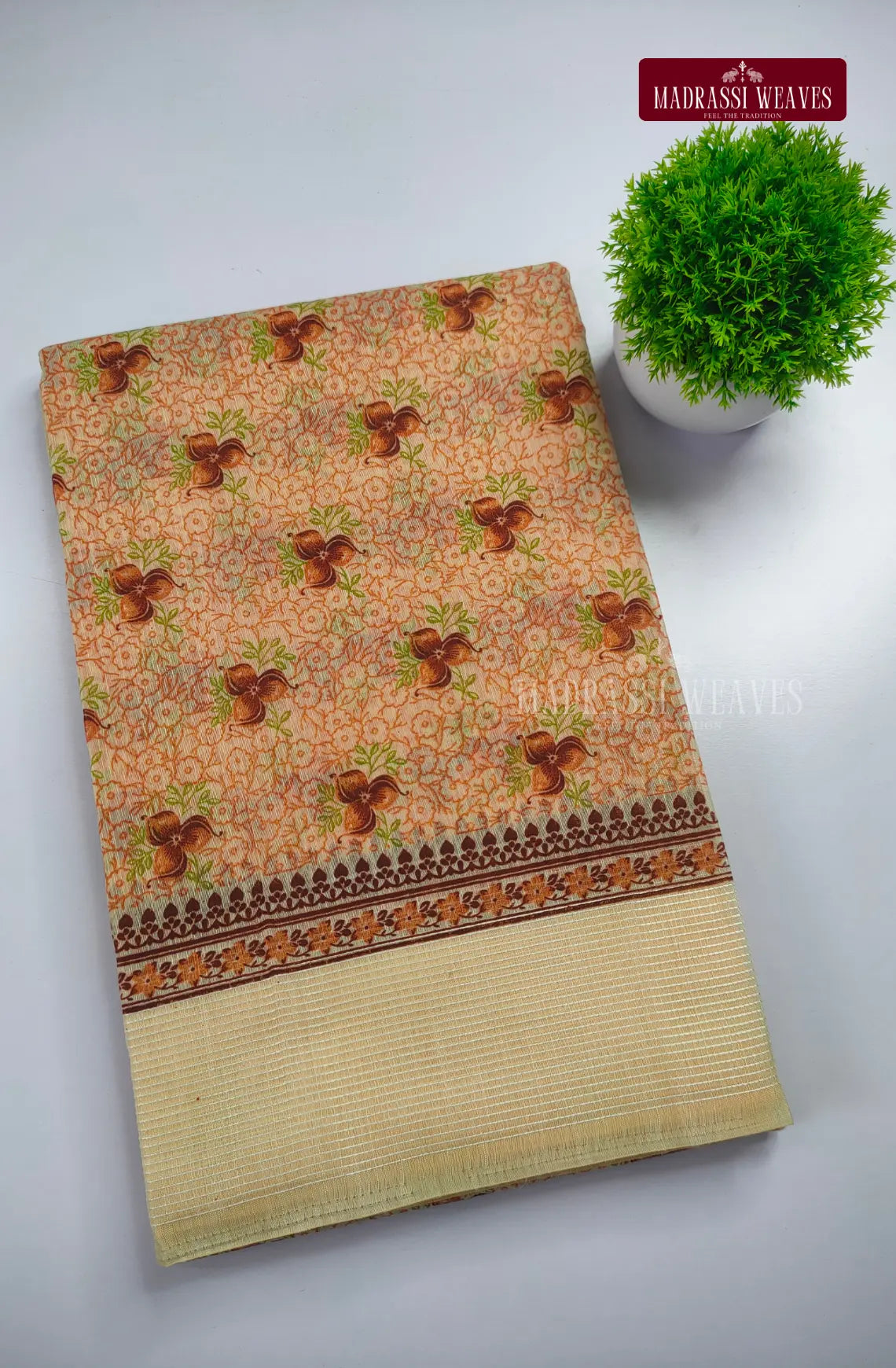 Floral Printed Office wear Cotton Blend Saree