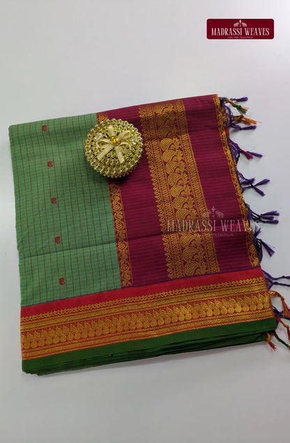 Premium Kalyani Kattam Thread Butta Sarees - Pista