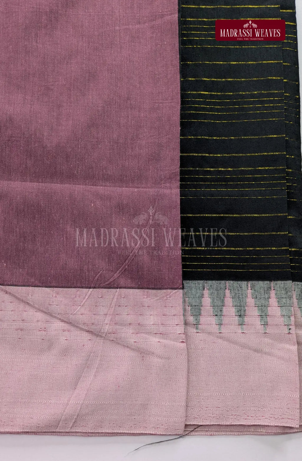 Premium Kalyani Korvai Tower Butta Sarees - Black