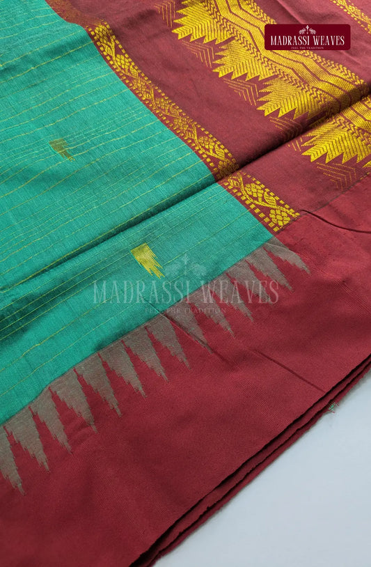 Premium Kalyani Korvai Tower Butta Sarees - Rama